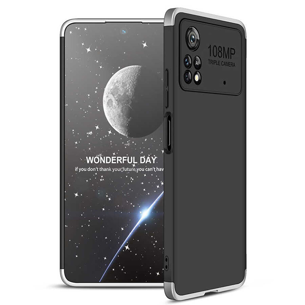 Xiaomi Poco X4 Pro 5G Kılıf 3 Parça Slim Sert Silikon Kapak AYS