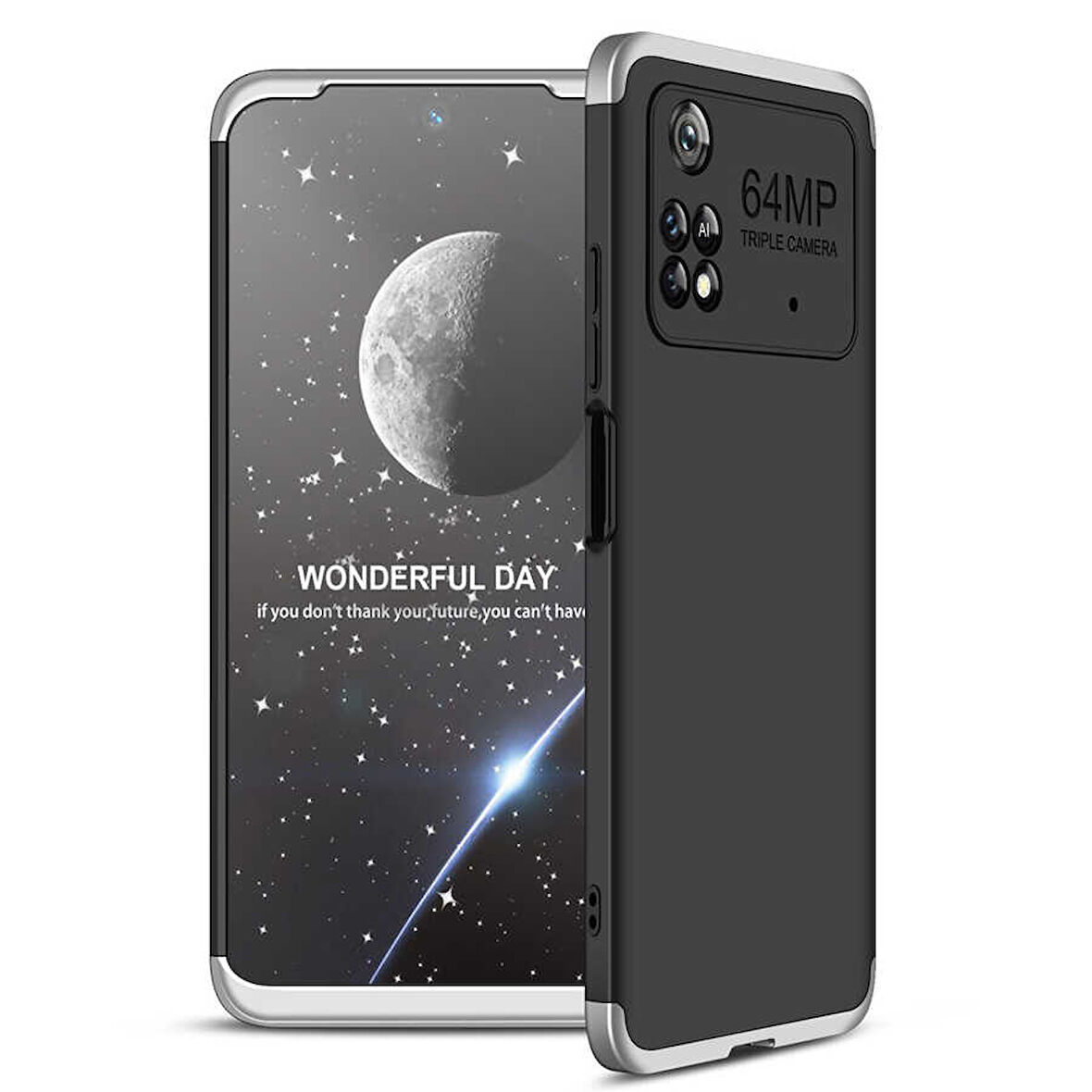 Xiaomi Poco M4 Pro 4G Kılıf 3 Parça Slim Sert Silikon Kapak AYS