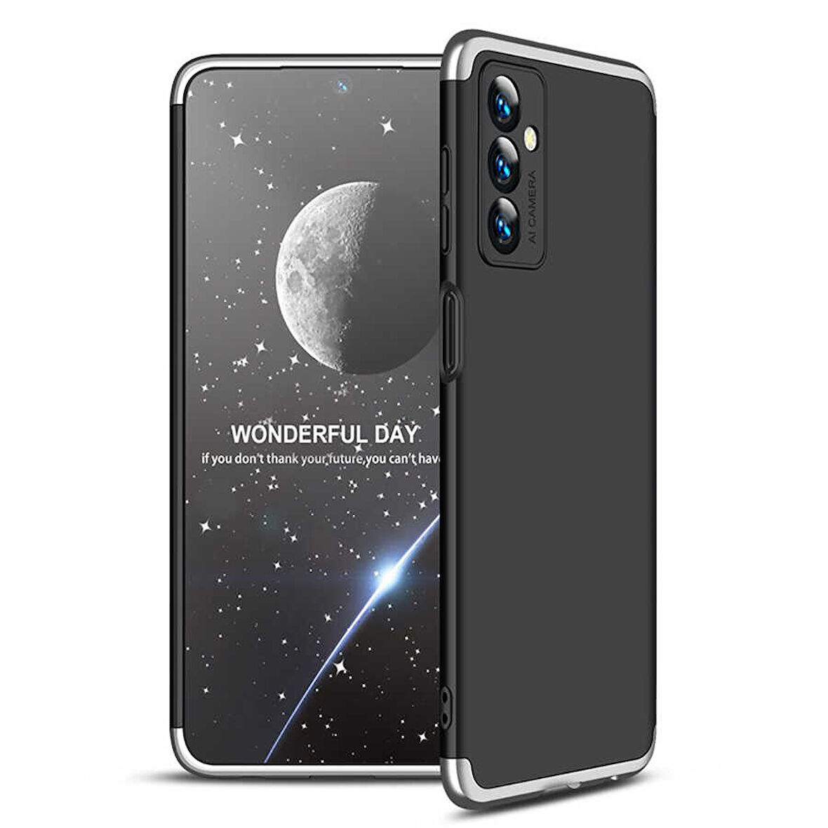 Samsung Galaxy M23 Kılıf 3 Parça Slim Sert Silikon Kapak AYS