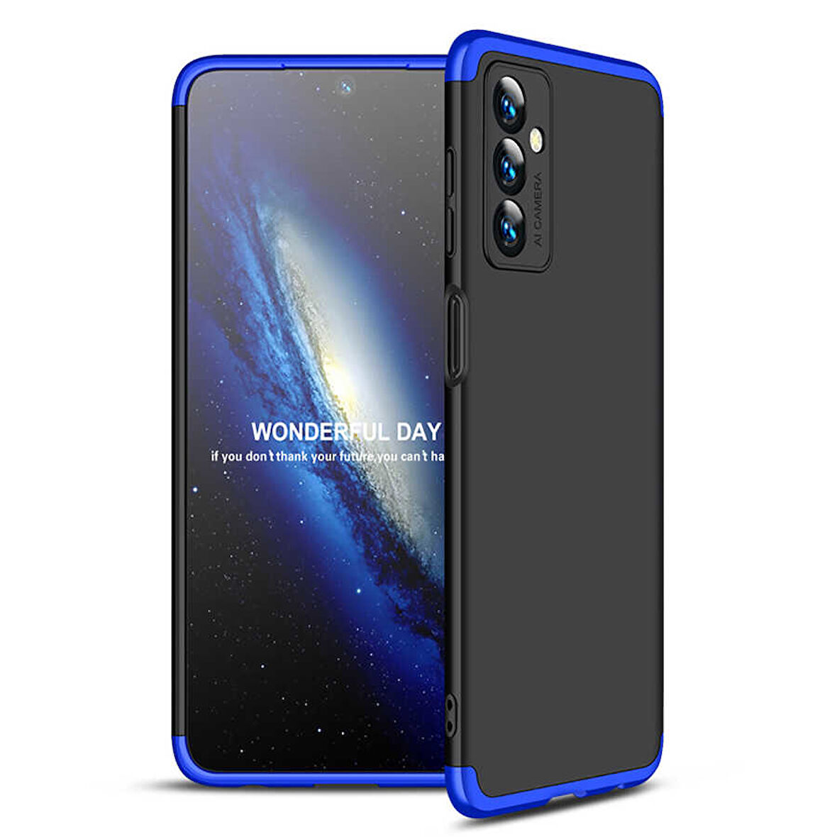 Samsung Galaxy M23 Kılıf 3 Parça Slim Sert Silikon Kapak AYS