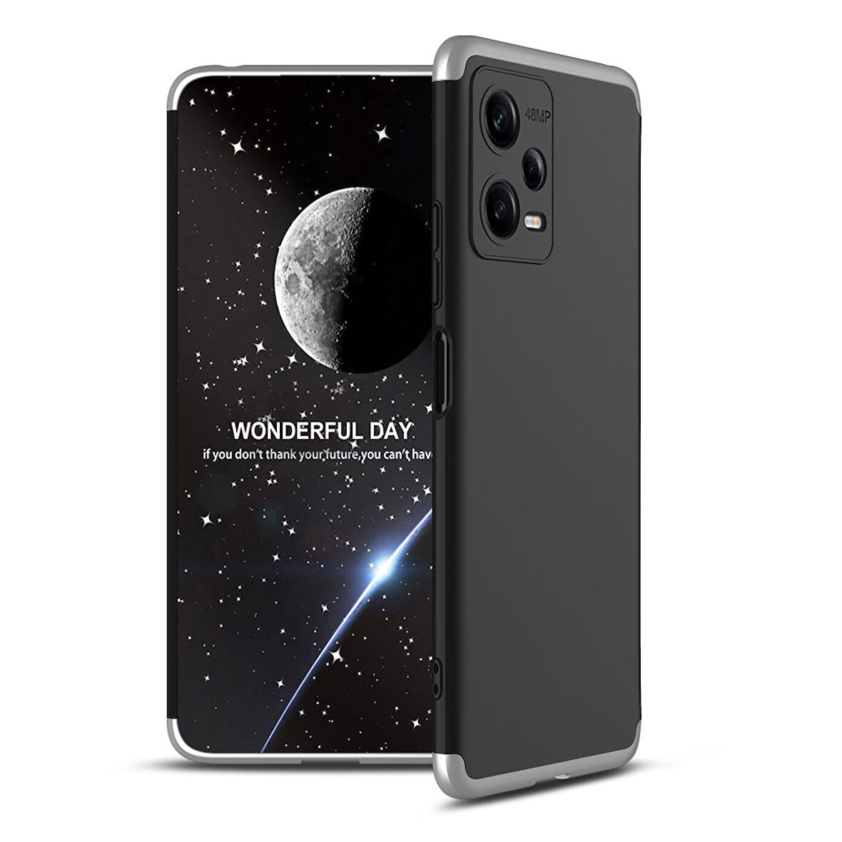 Xiaomi Redmi Note 12 5G Kılıf 3 Parça Slim Sert Silikon Kapak AYS