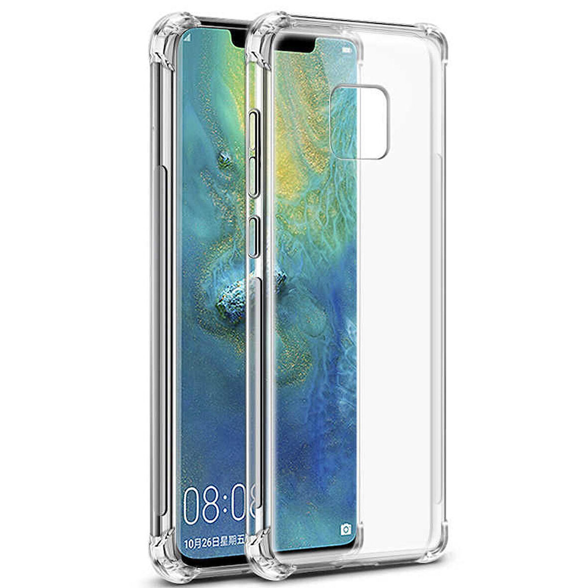 Huawei Mate 20 Pro Anti Şok Darbe Emici Şeffaf Silikon Kılıf