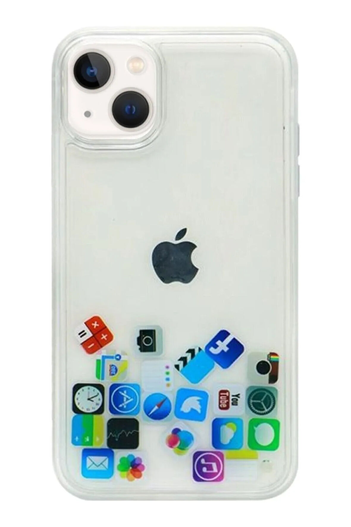 Apple Iphone 15 Kılıf Düz (simsiz) Sulu iOs ikon Silikon (facebook )