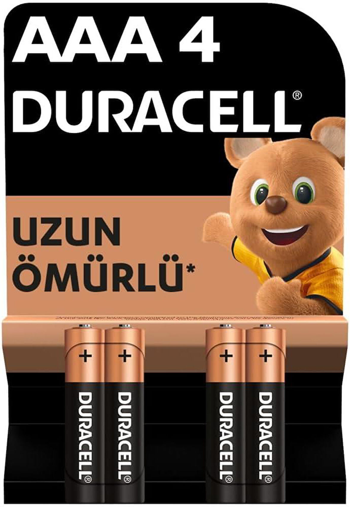 Duracell AAA 1,5V Alkaline Pil (İnce Kalem Pil - Kumanda Pili) - 4 Adet
