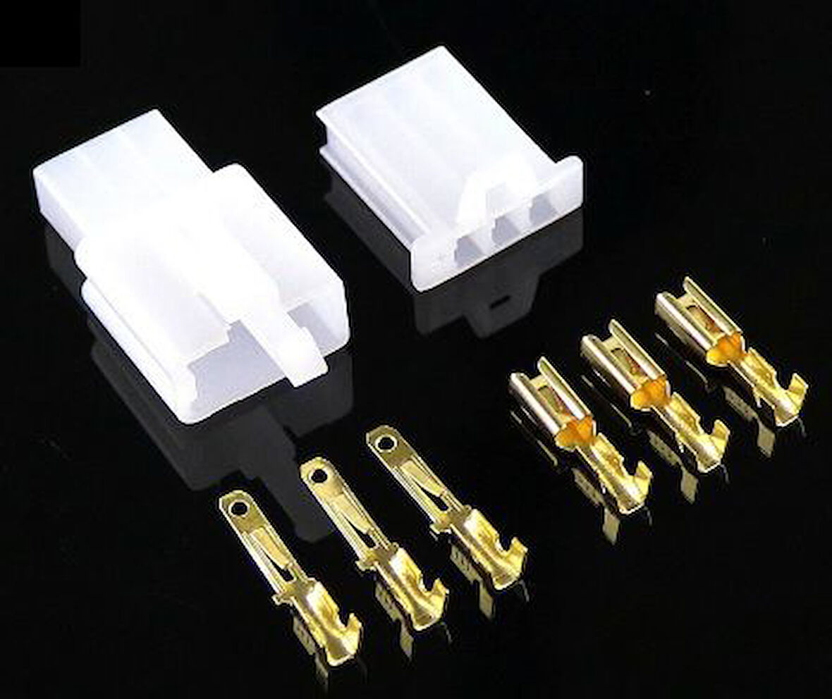 3 Pinli Tesisat Konnektörü - Tesisat Soketi (Otomobil vs) 1 Adet