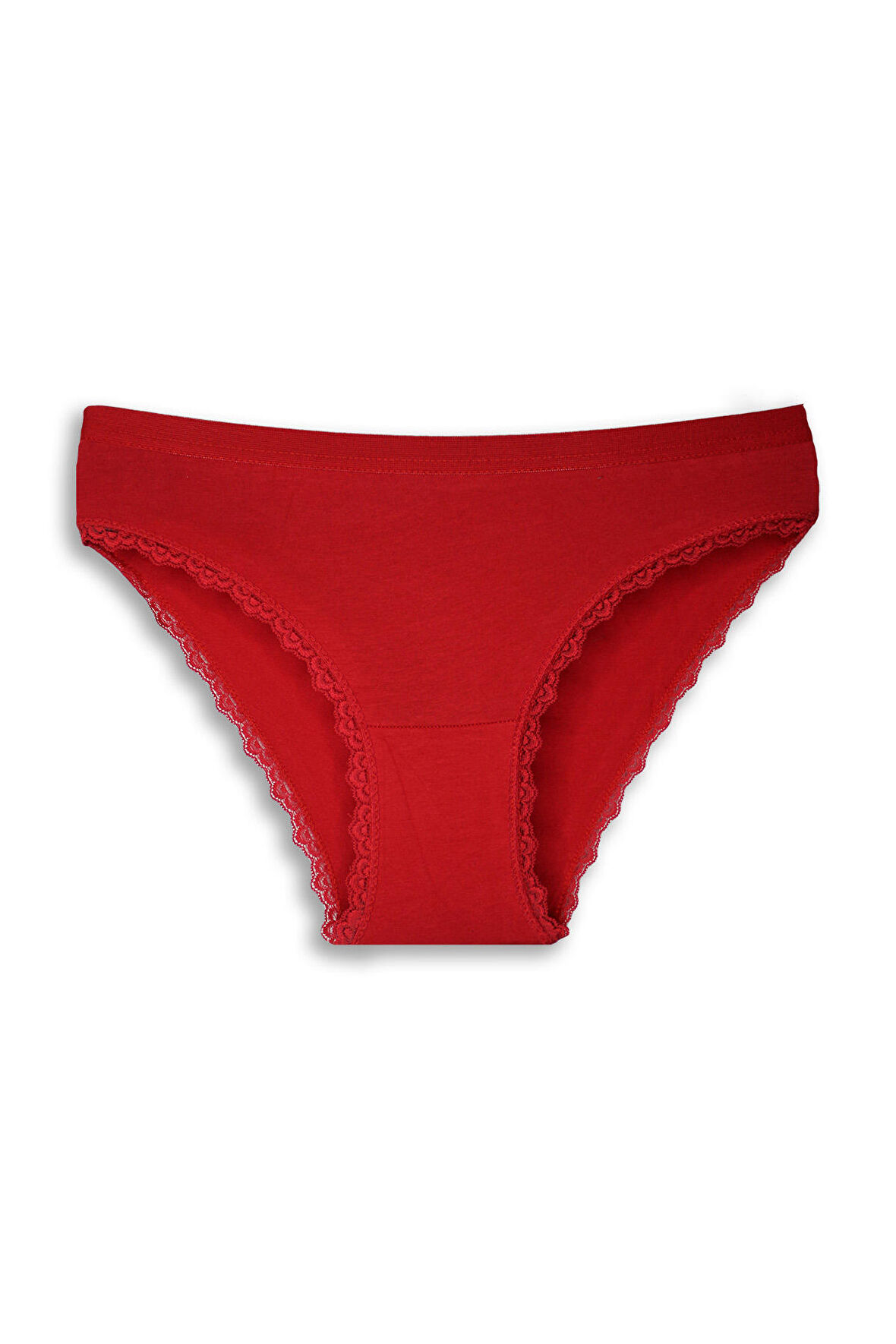 bazaar-turkey Gümüş Kırmızı Kenarları Dantelli Slip Bayan Külot TM694