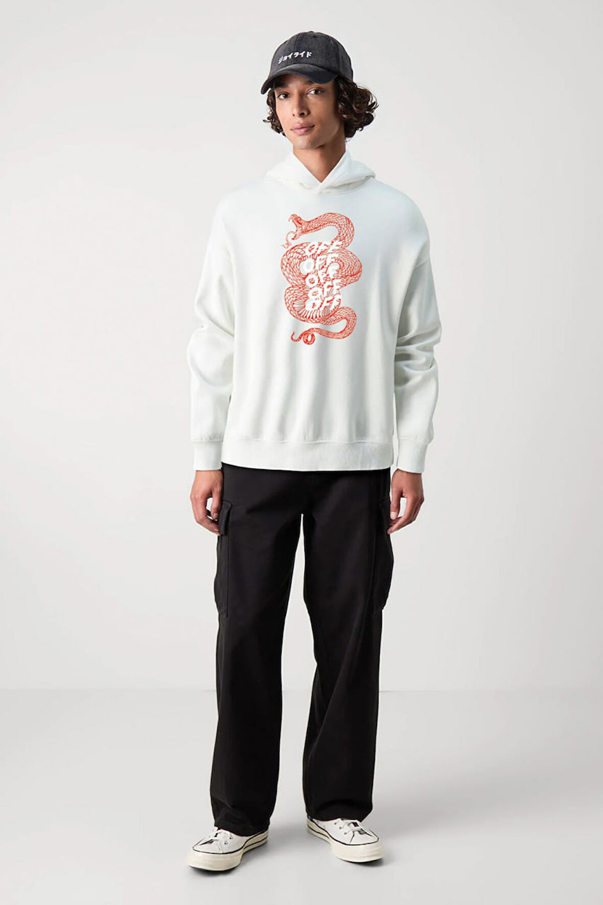 Baskılı Kapşonlu Sweatshirt FM1.11BÖ