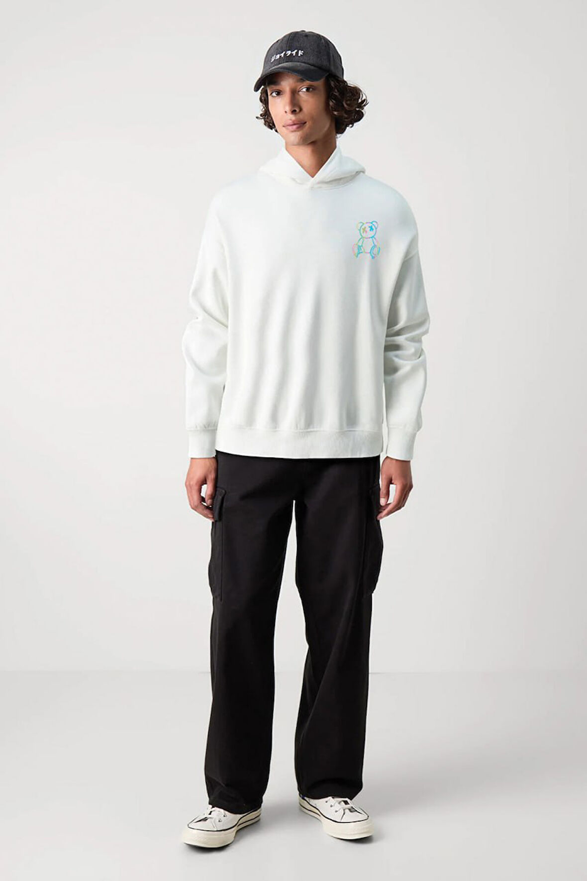 Baskılı Kapşonlu 3 İplik Sweatshirt FM1.112BÖ