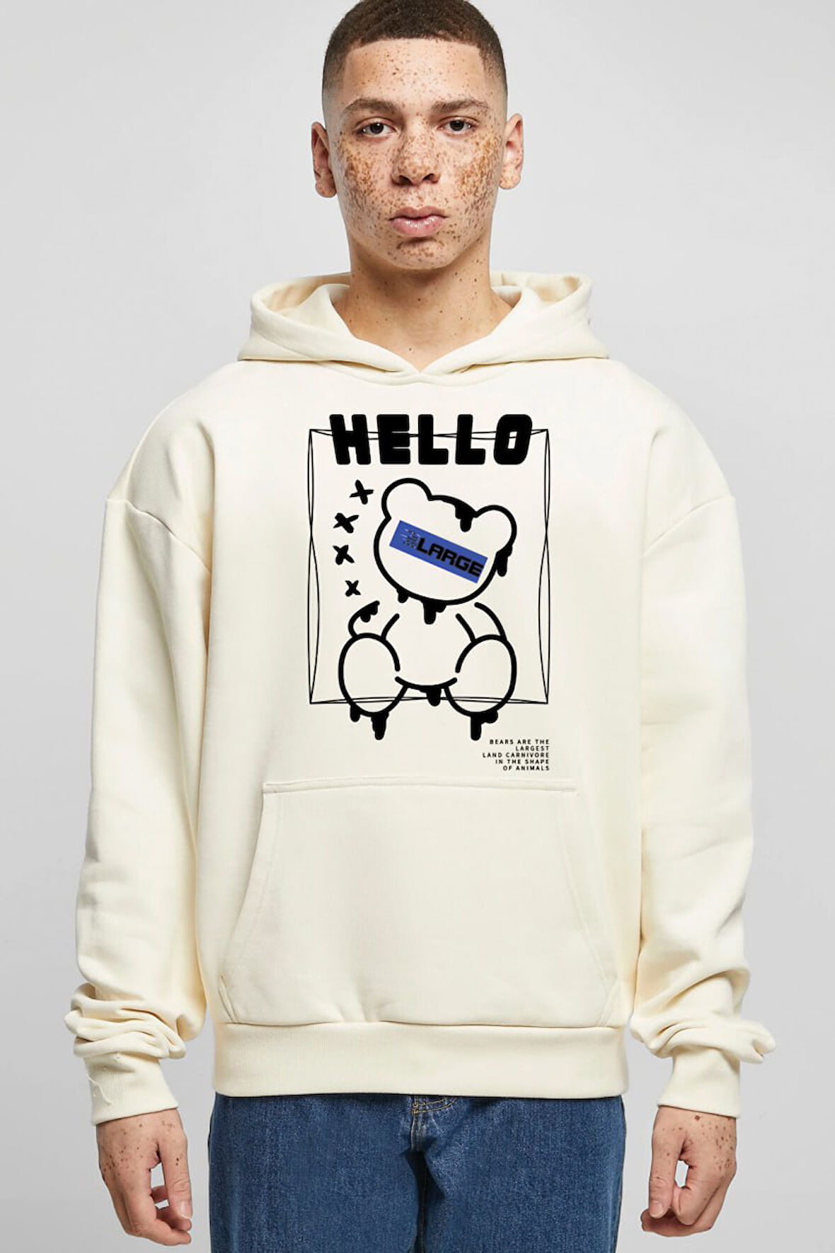 Baskılı Kapşonlu 3 İplik Sweatshirt FM1.114BJÖ