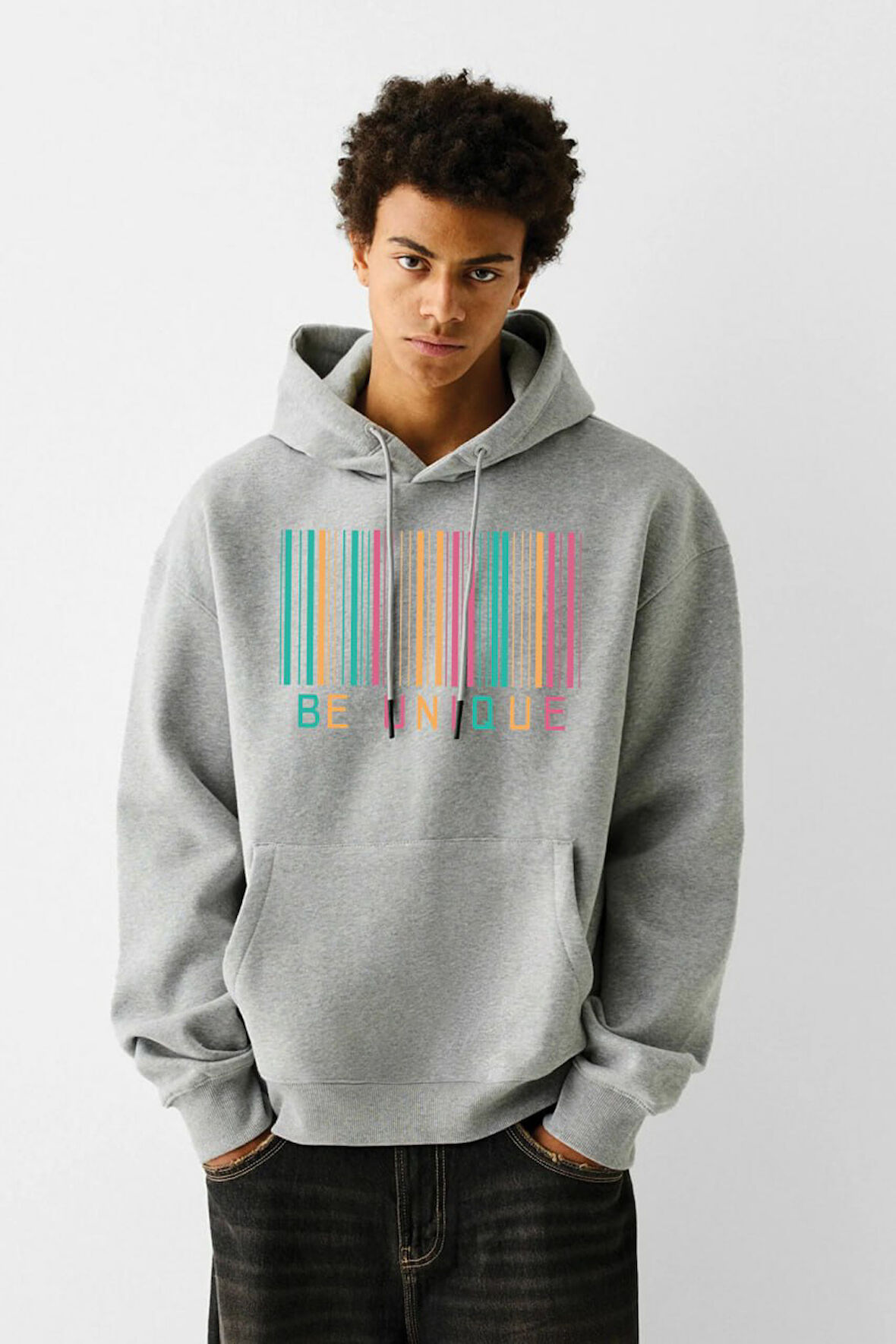 Baskılı Kapşonlu 3 İplik Sweatshirt FM1.115GÖ