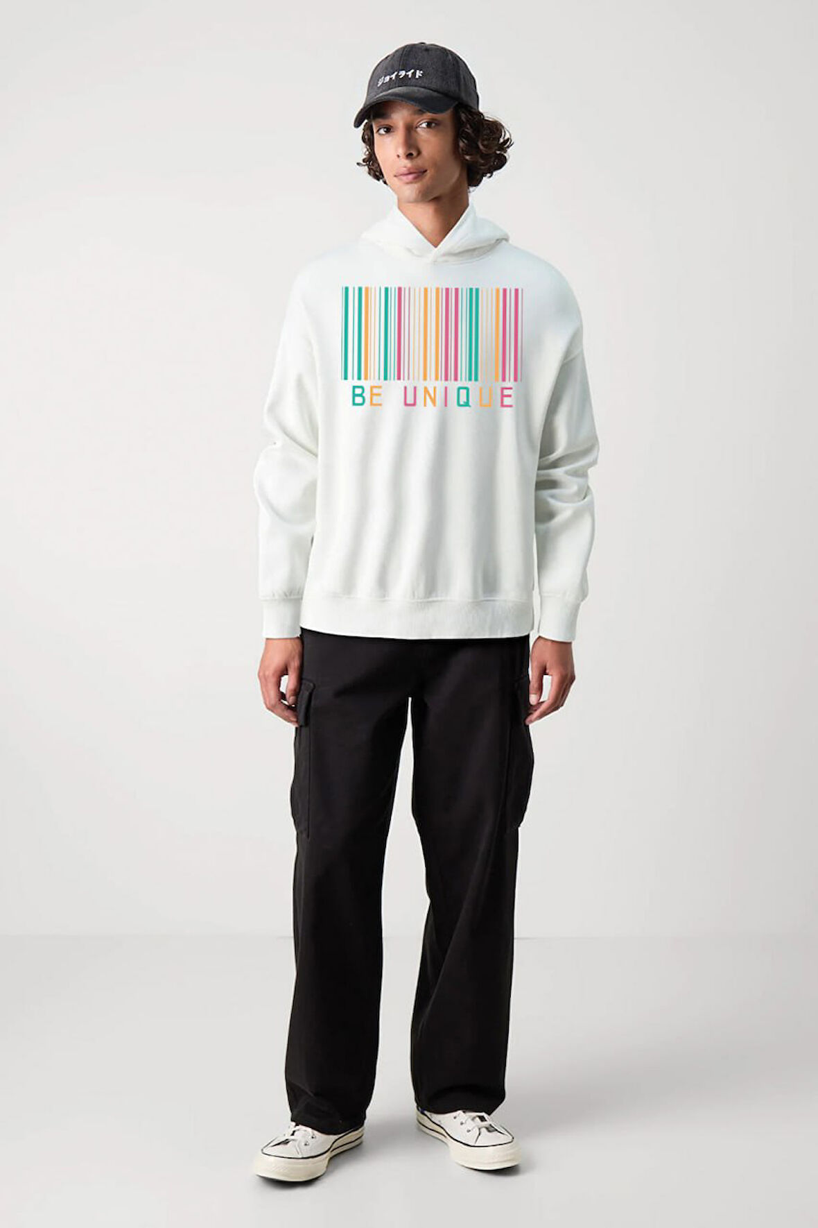 Baskılı Kapşonlu 3 İplik Sweatshirt FM1.115BÖ