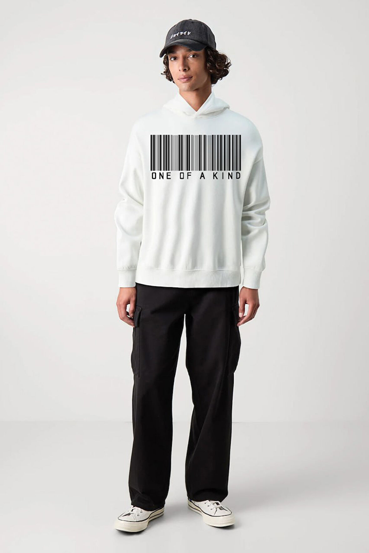 Baskılı Kapşonlu 3 İplik Sweatshirt FM1.116BÖ