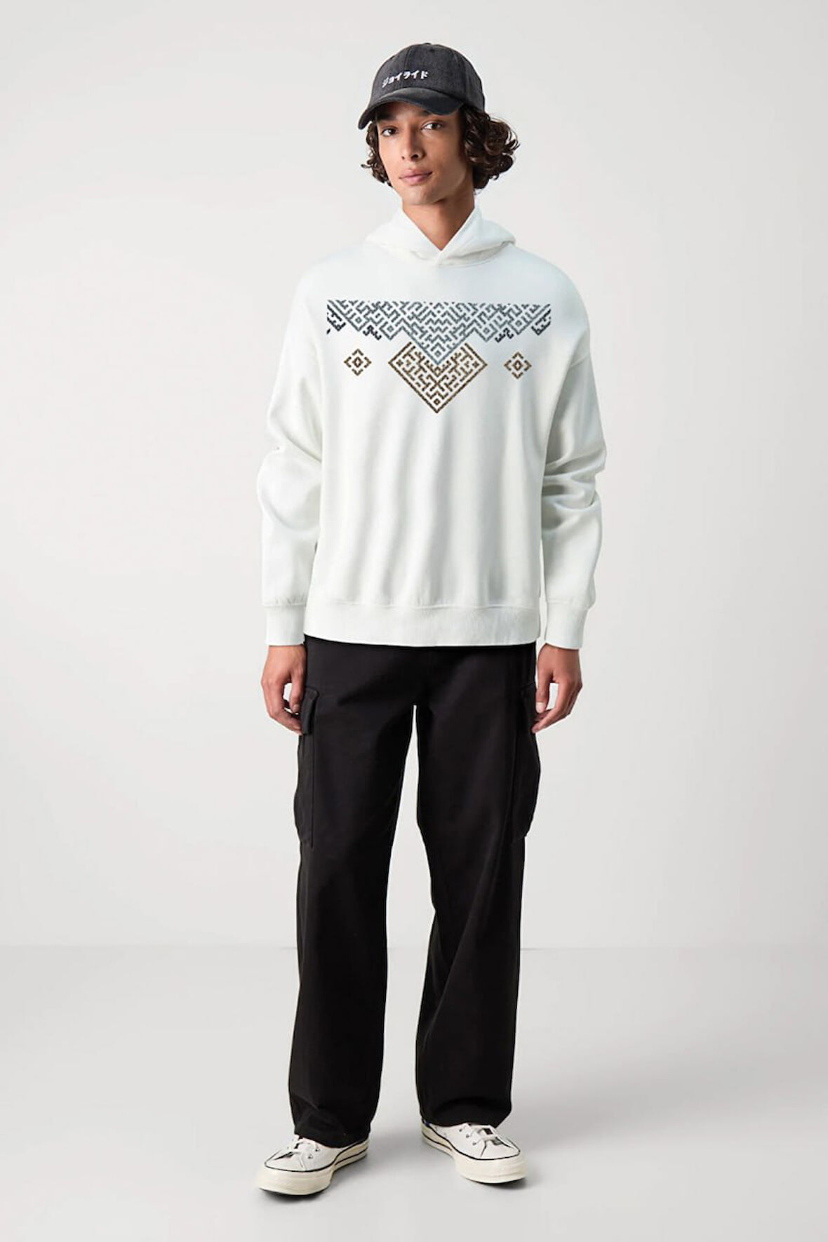 Baskılı Kapşonlu Sweatshirt FM1.118BÖ