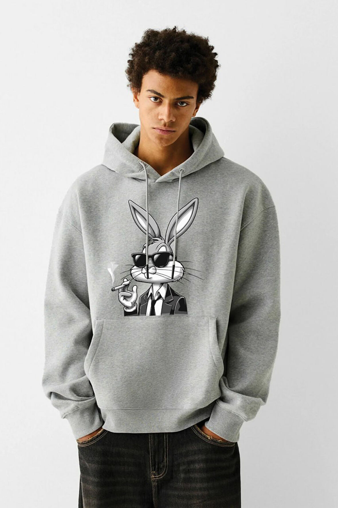 Baskılı Kapşonlu Sweatshirt FM1.123GÖ