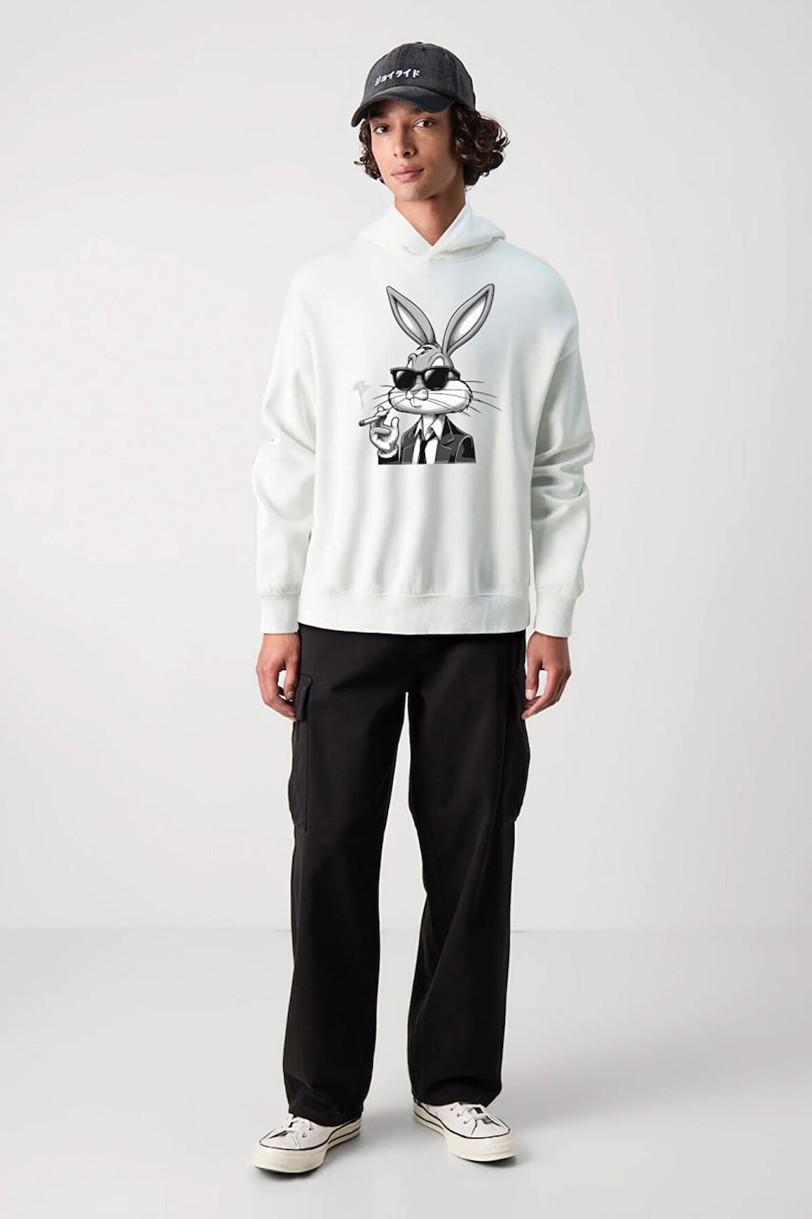 Baskılı Kapşonlu Sweatshirt FM1.123BÖ