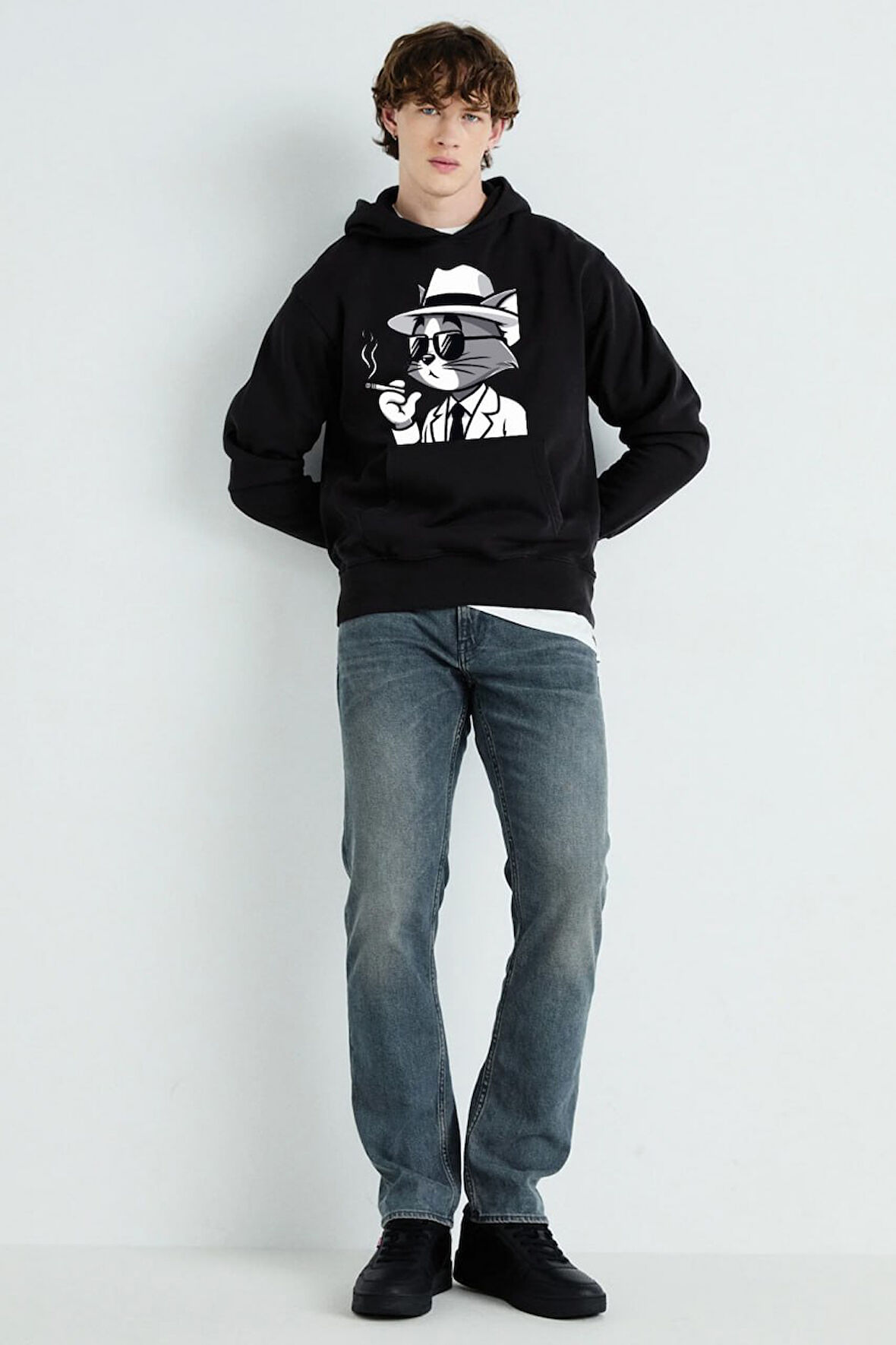 Baskılı Kapşonlu Sweatshirt FM1.124SÖ