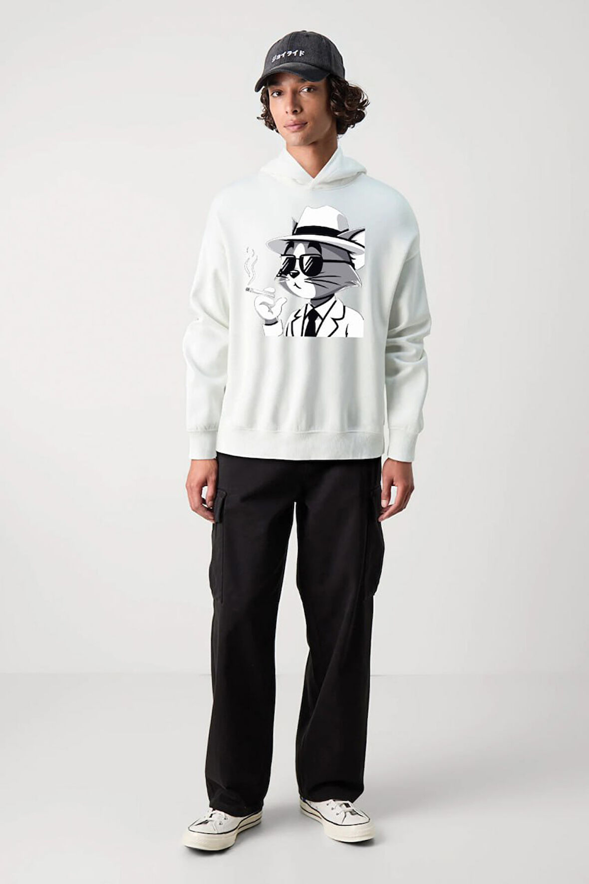 Baskılı Kapşonlu Sweatshirt FM1.124BÖ