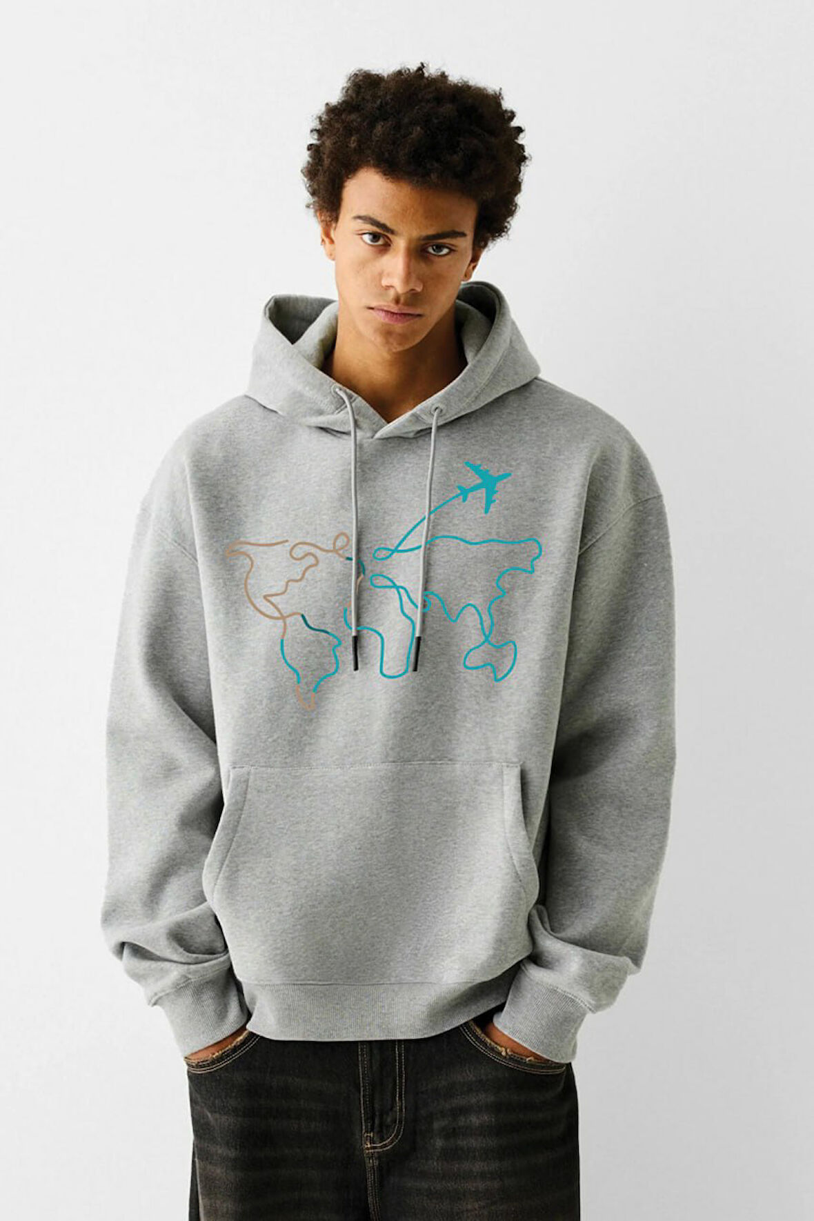 Baskılı Kapşonlu Sweatshirt FM1.126GÖ