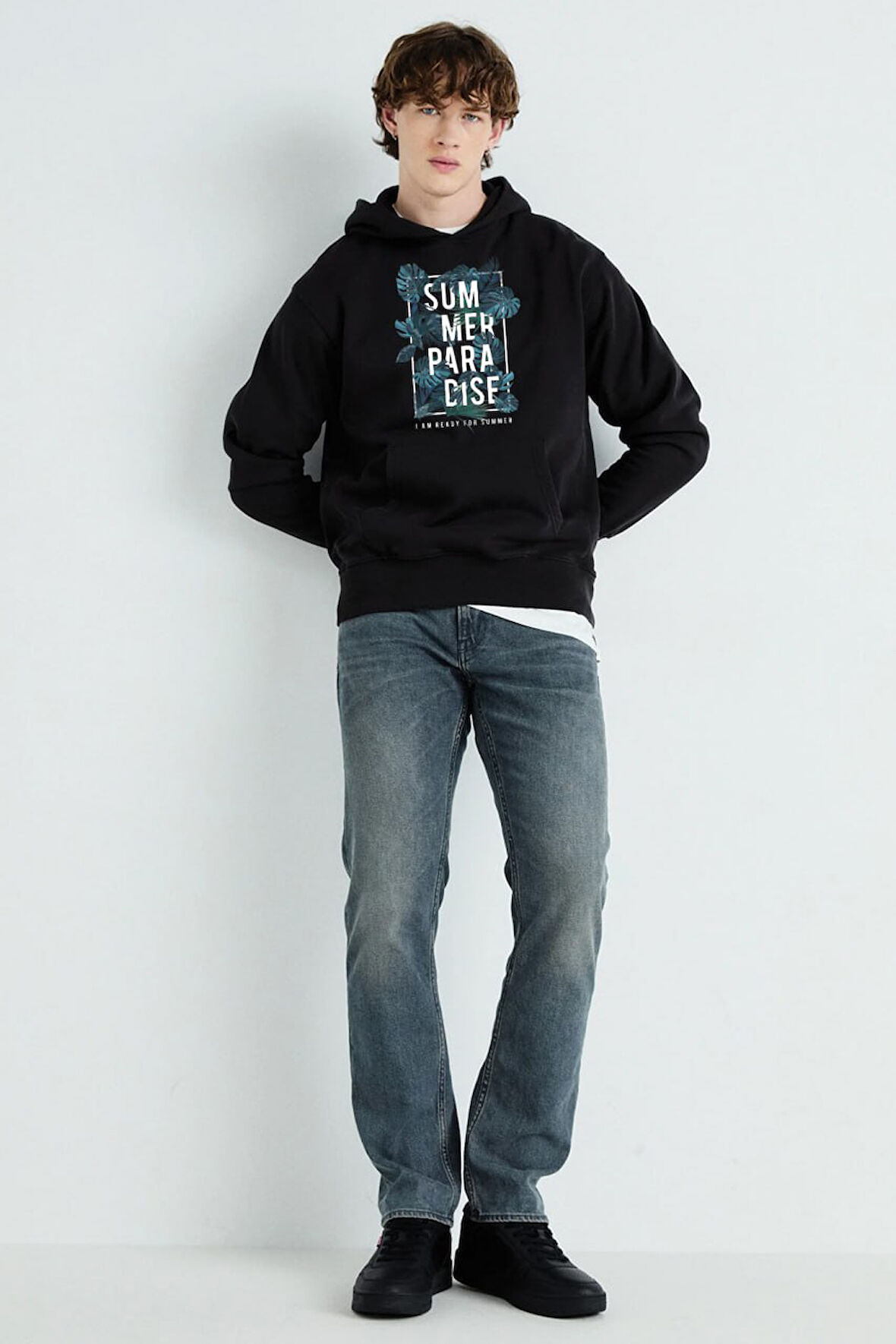 Baskılı Kapşonlu Sweatshirt FM1.141SÖ