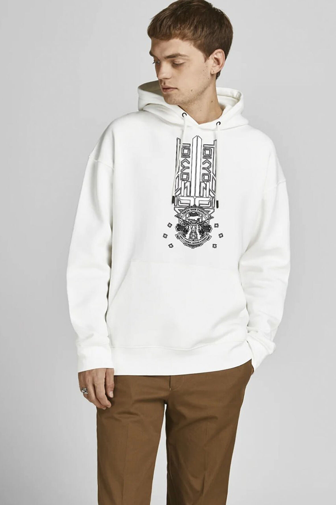 Baskılı Kapşonlu Sweatshirt FM1.151BÖ