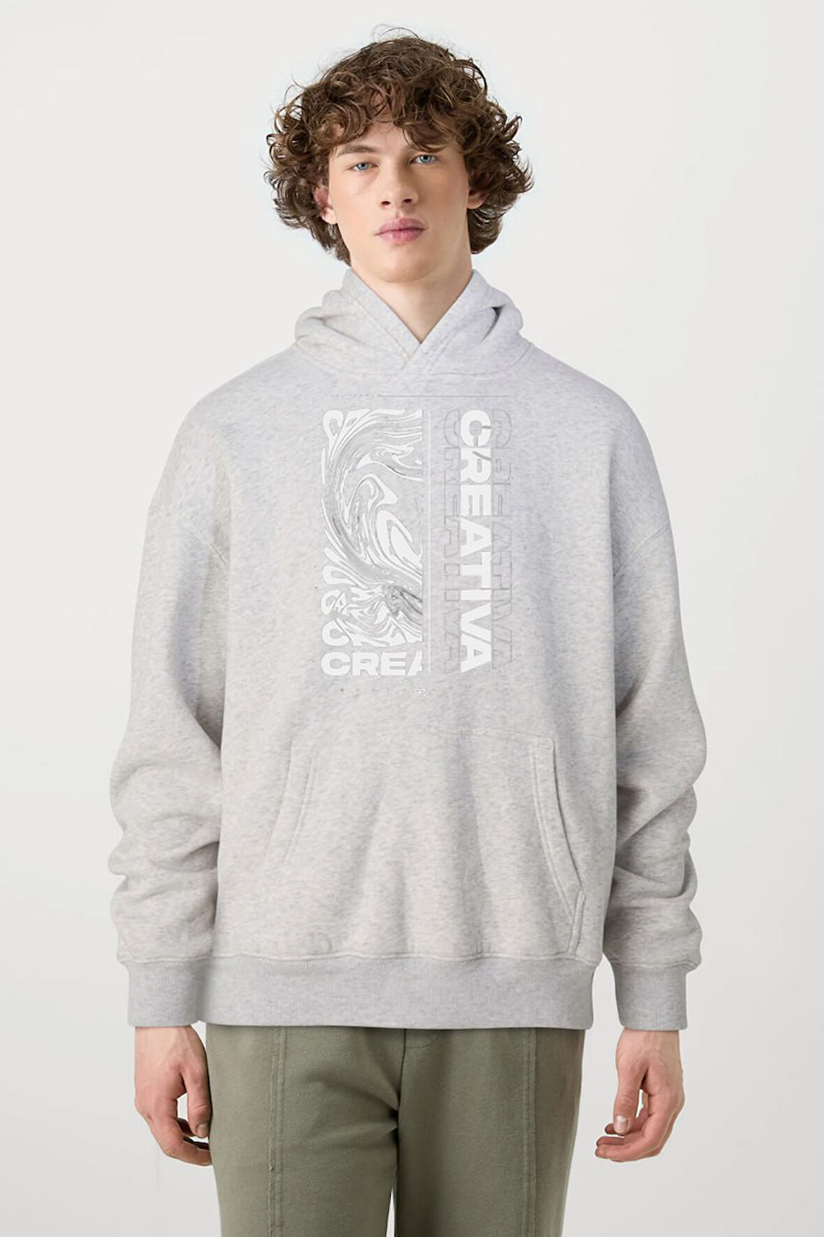 Baskılı Kapşonlu Sweatshirt FM1.193GÖ