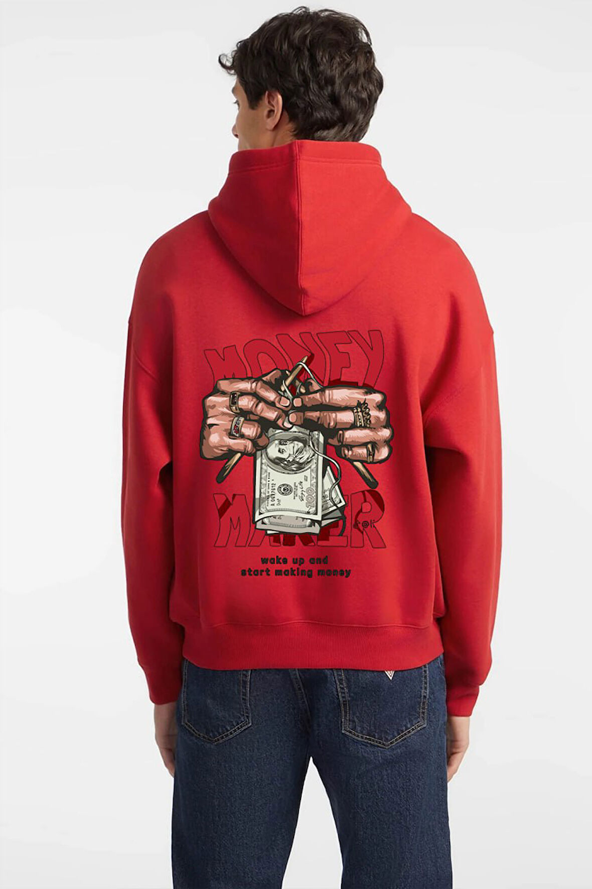 Baskılı Kapşonlu Sweatshirt FM1.4KA