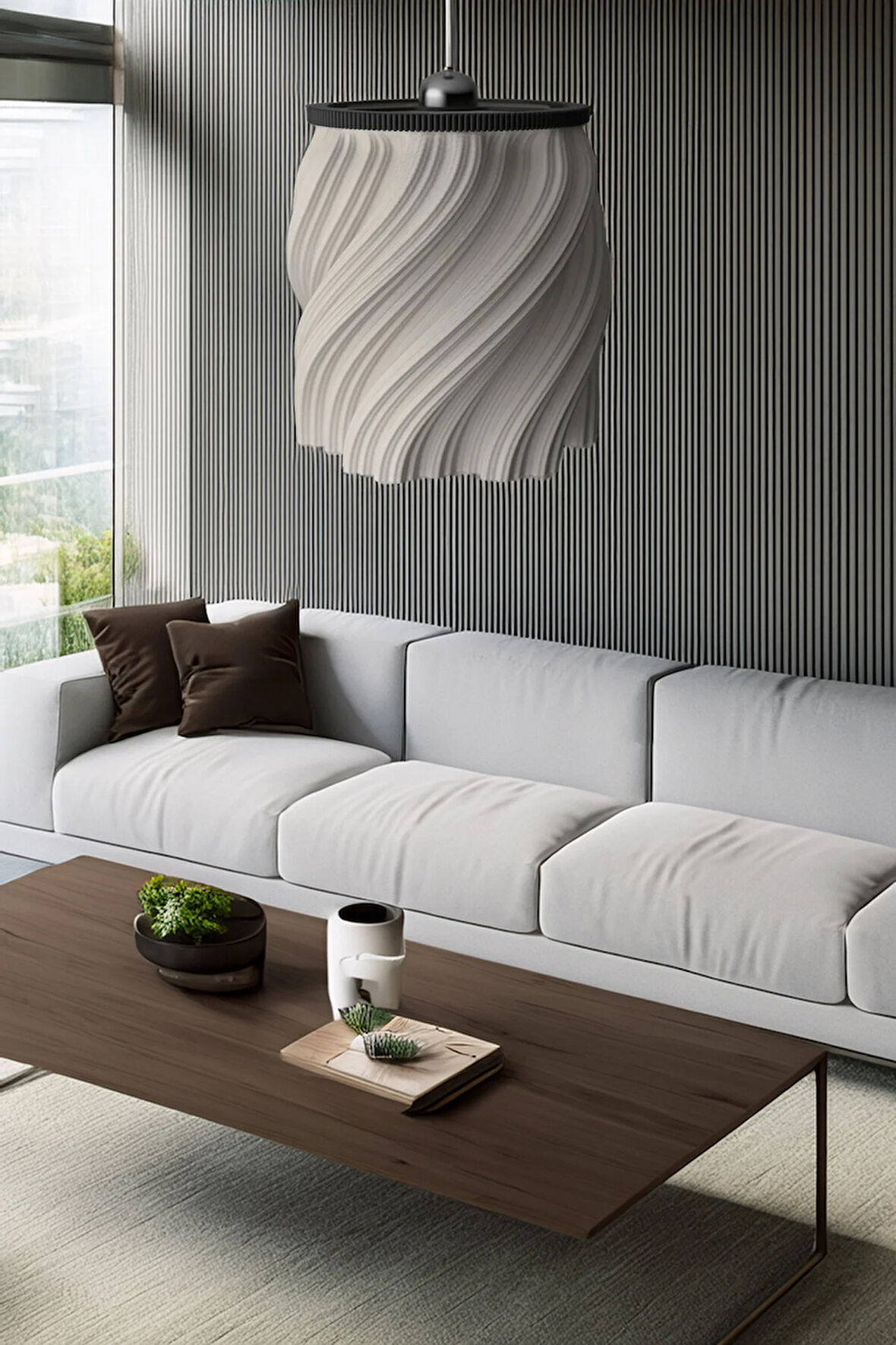 Krema Serisi ( 23 x 27 Cm ) Salon , Mutfak , Oturma Odası , Cafe Bar İçin Modern Sarkıt Tekli Avize