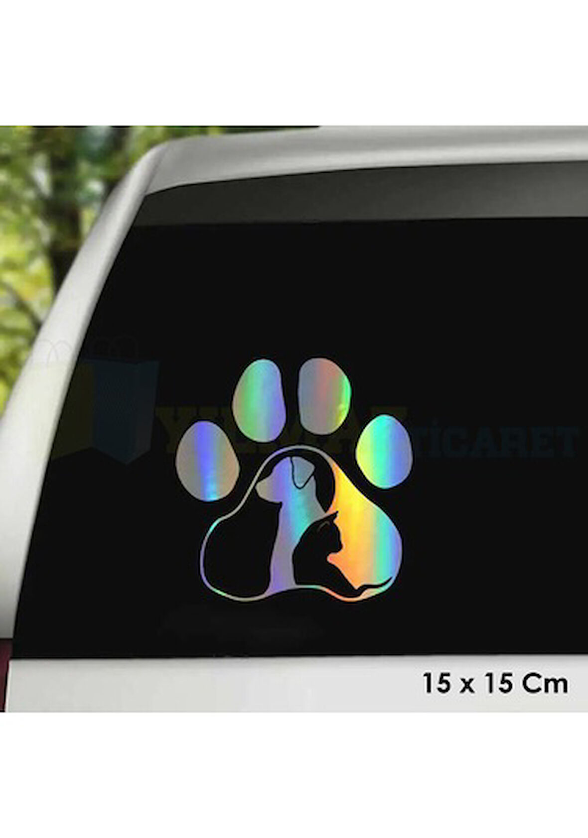 Kedi Köpek Pati Yeni Süper Hologram Oto Sticker