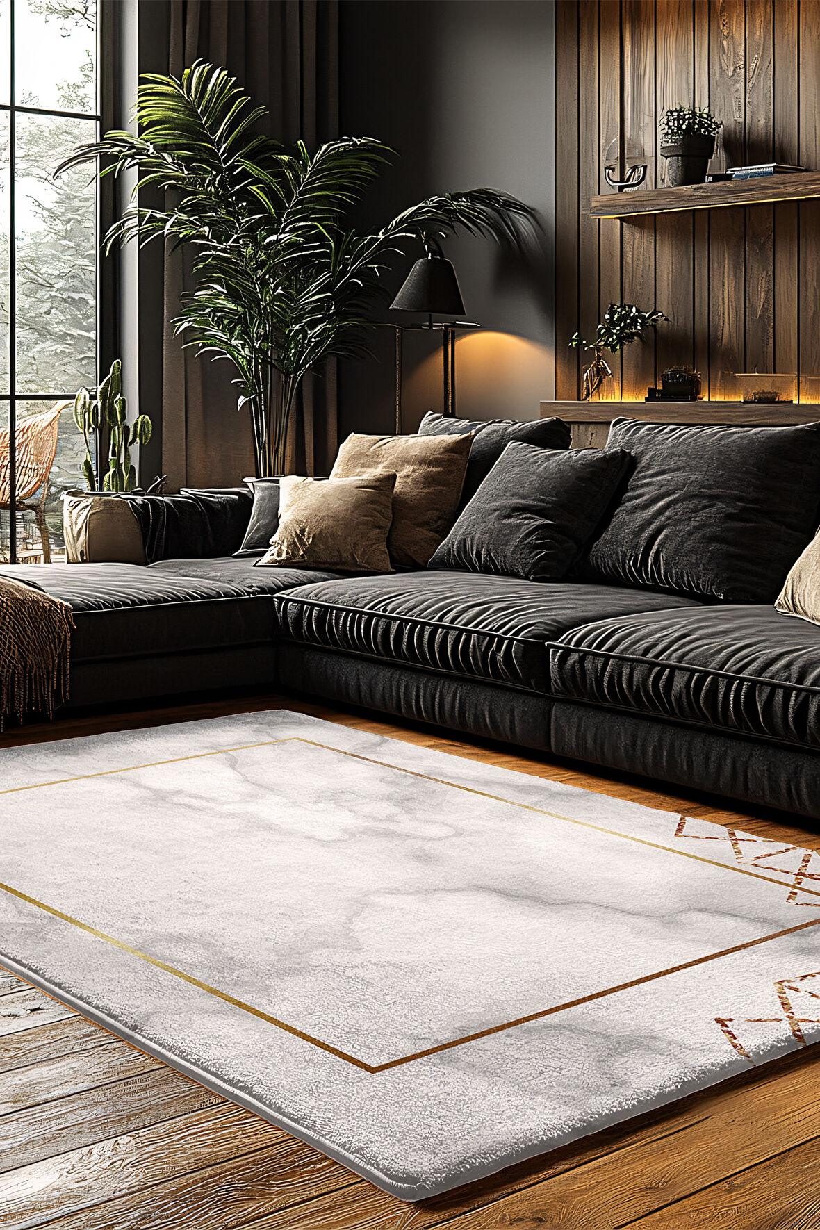 Kaymaz Taban Trend Vintage Yıkanabilir Dijital Baskı Halı
