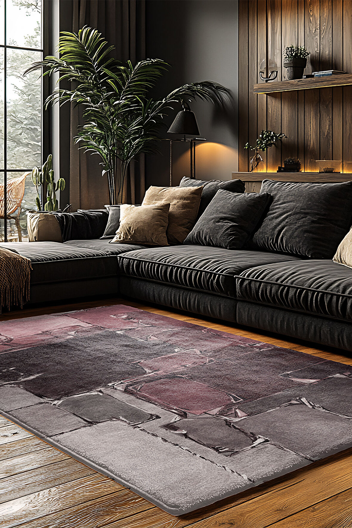Kaymaz Taban Trend Vintage Yıkanabilir Dijital Baskı Halı