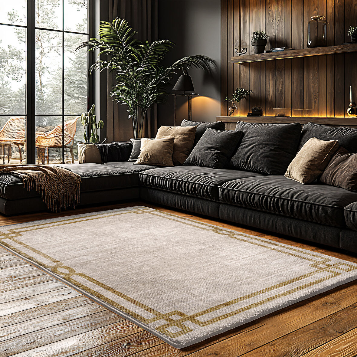 Kaymaz Taban Trend Vintage Yıkanabilir Dijital Baskı Halı