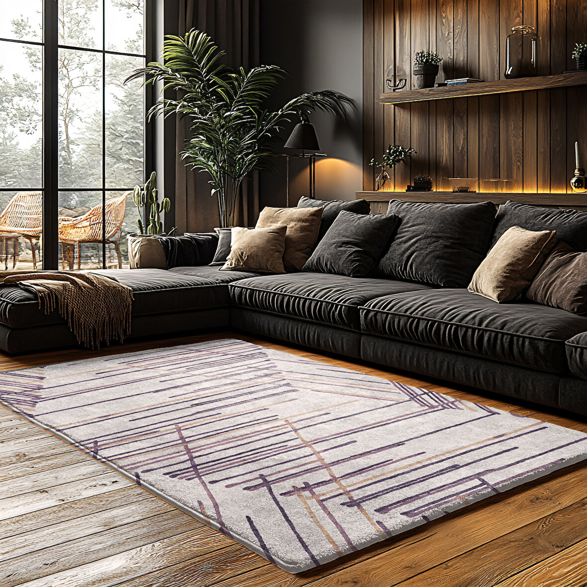 Kaymaz Taban Trend Vintage Yıkanabilir Dijital Baskı Halı