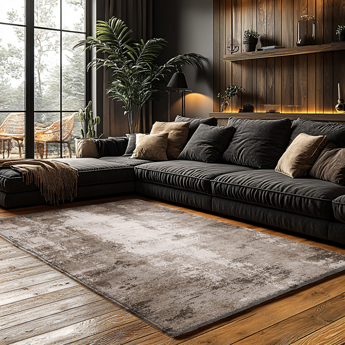 Kaymaz Taban Trend Vintage Yıkanabilir Dijital Baskı Halı