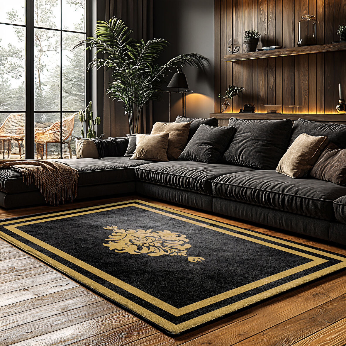 Kaymaz Taban Trend Vintage Yıkanabilir Dijital Baskı Halı