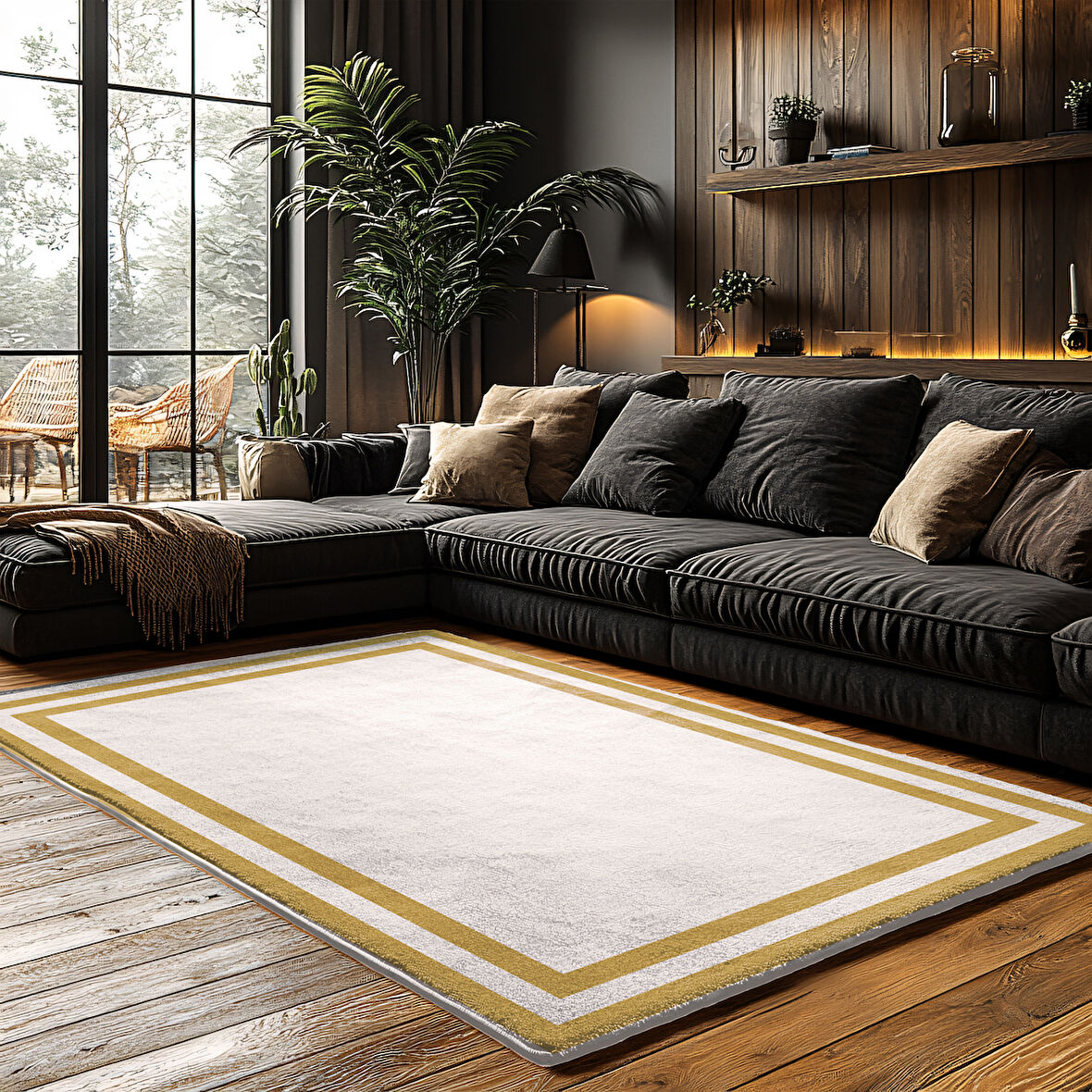 Kaymaz Taban Trend Vintage Yıkanabilir Dijital Baskı Halı