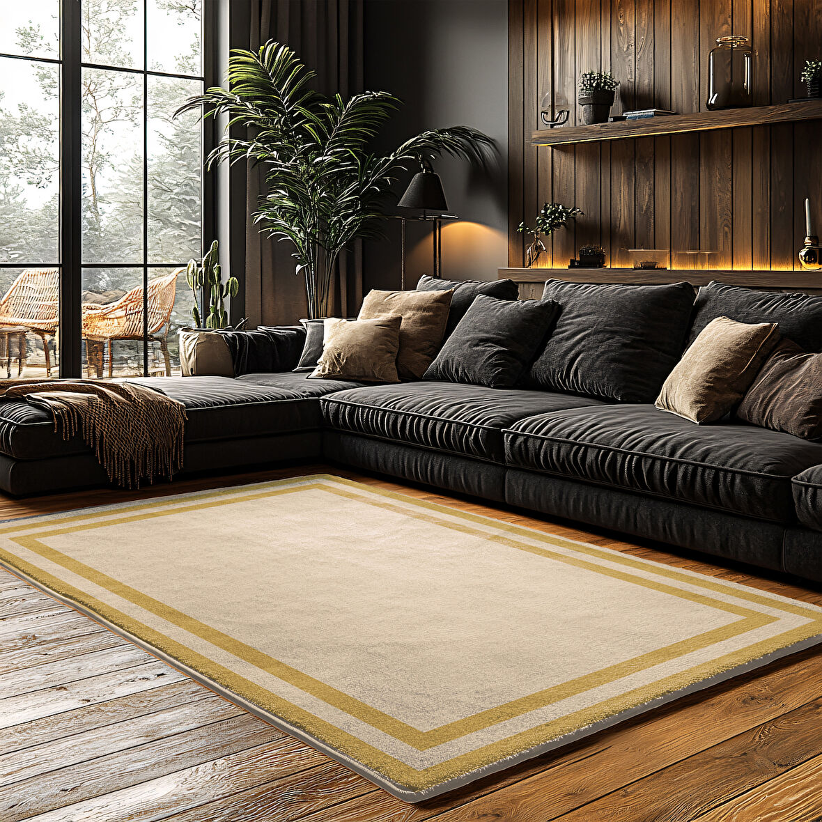 Kaymaz Taban Trend Vintage Yıkanabilir Dijital Baskı Halı
