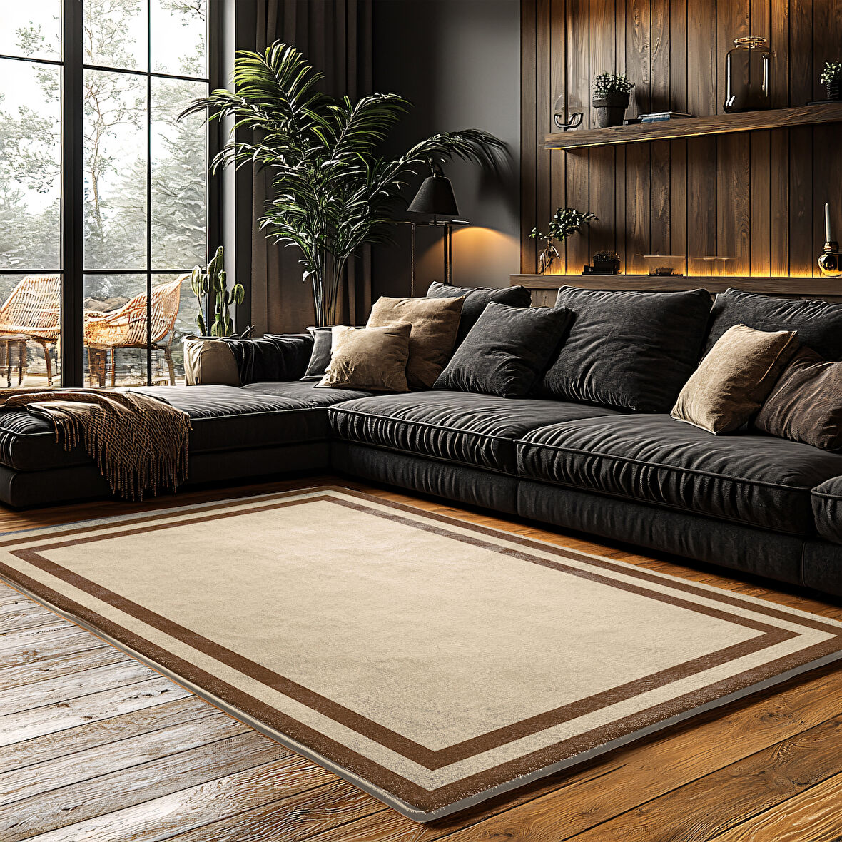 Kaymaz Taban Trend Vintage Yıkanabilir Dijital Baskı Halı