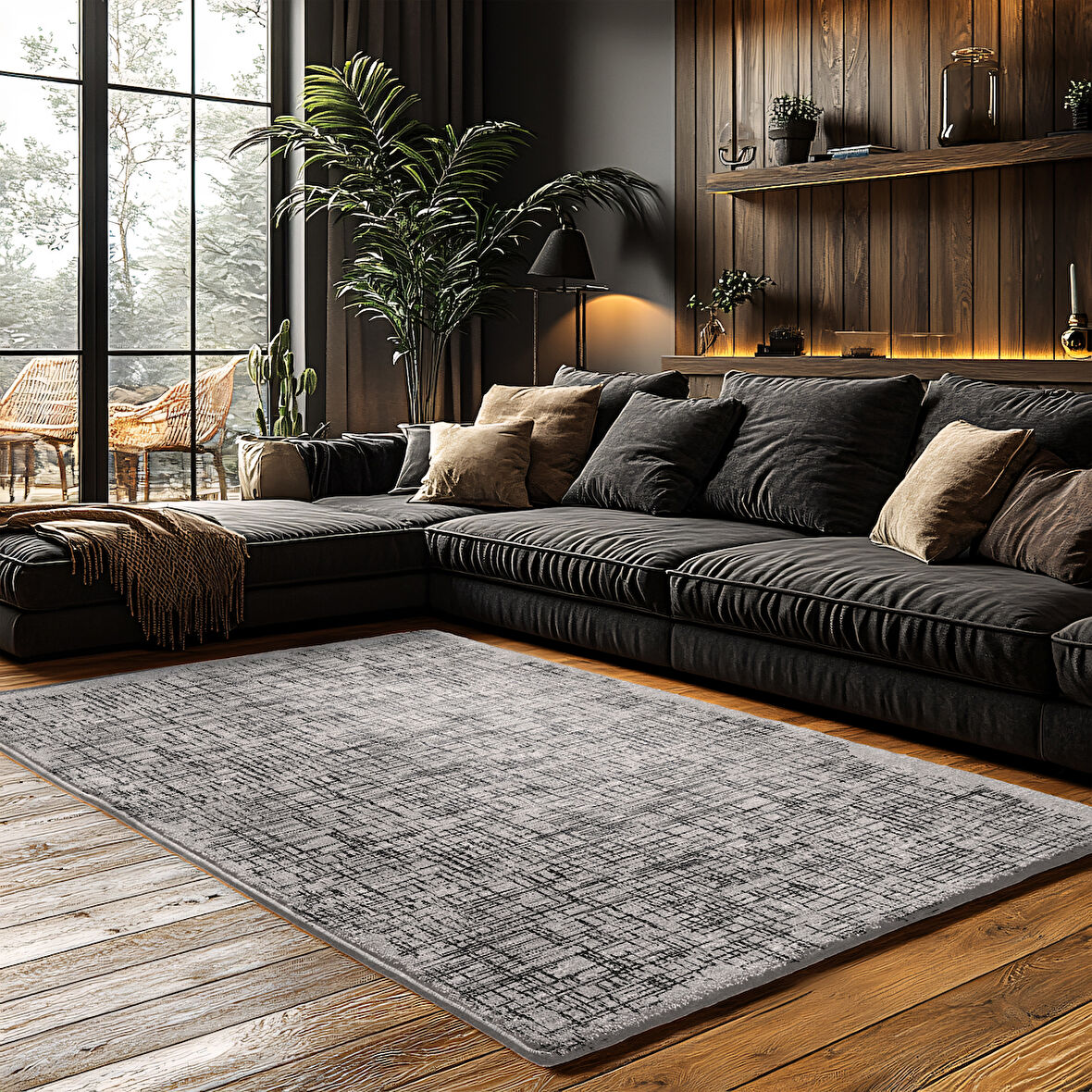 Kaymaz Taban Trend Vintage Yıkanabilir Dijital Baskı Halı