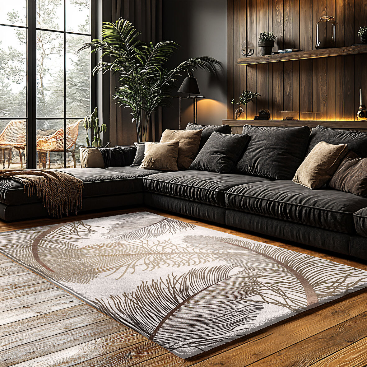 Kaymaz Taban Trend Vintage Yıkanabilir Dijital Baskı Halı