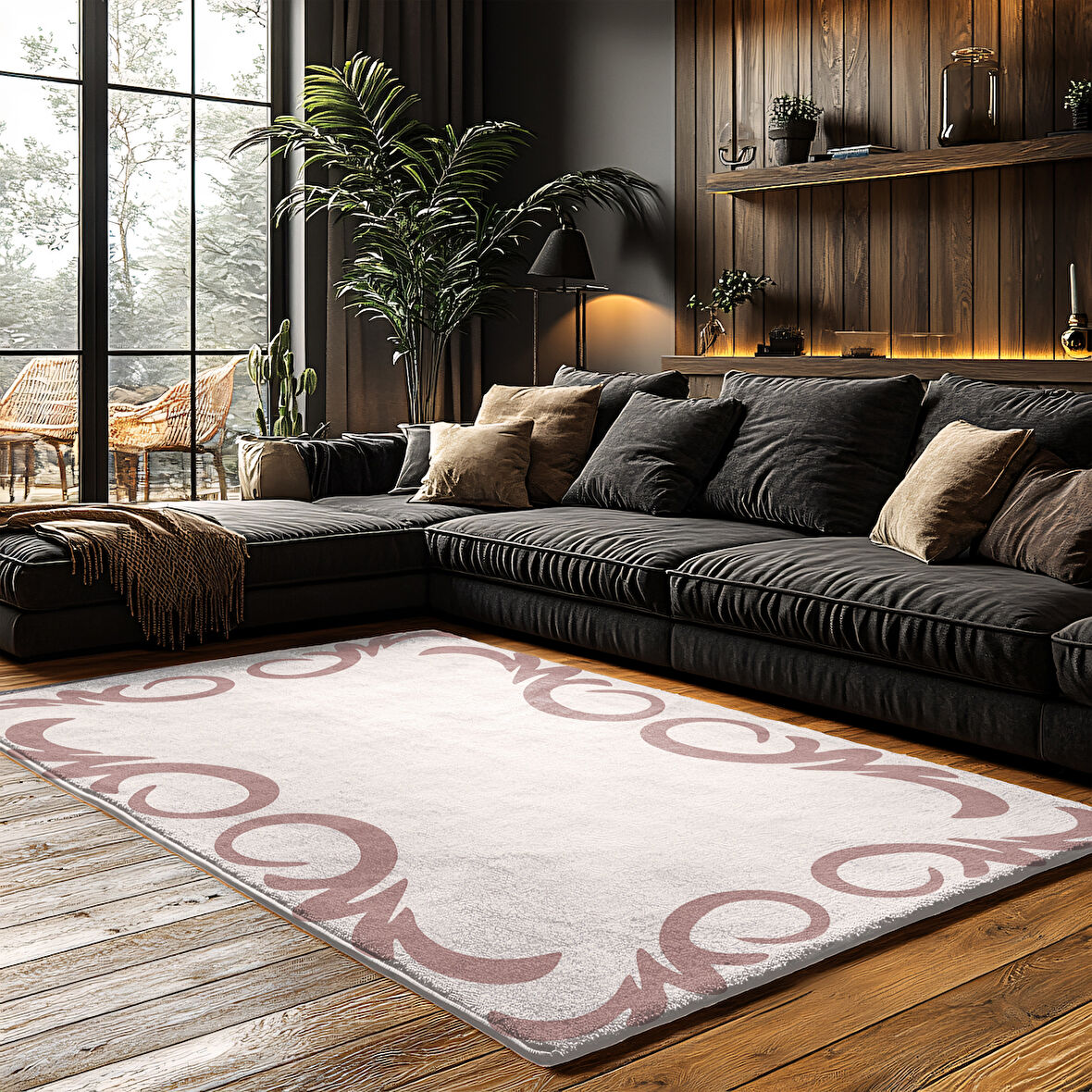 Kaymaz Taban Trend Vintage Yıkanabilir Dijital Baskı Halı