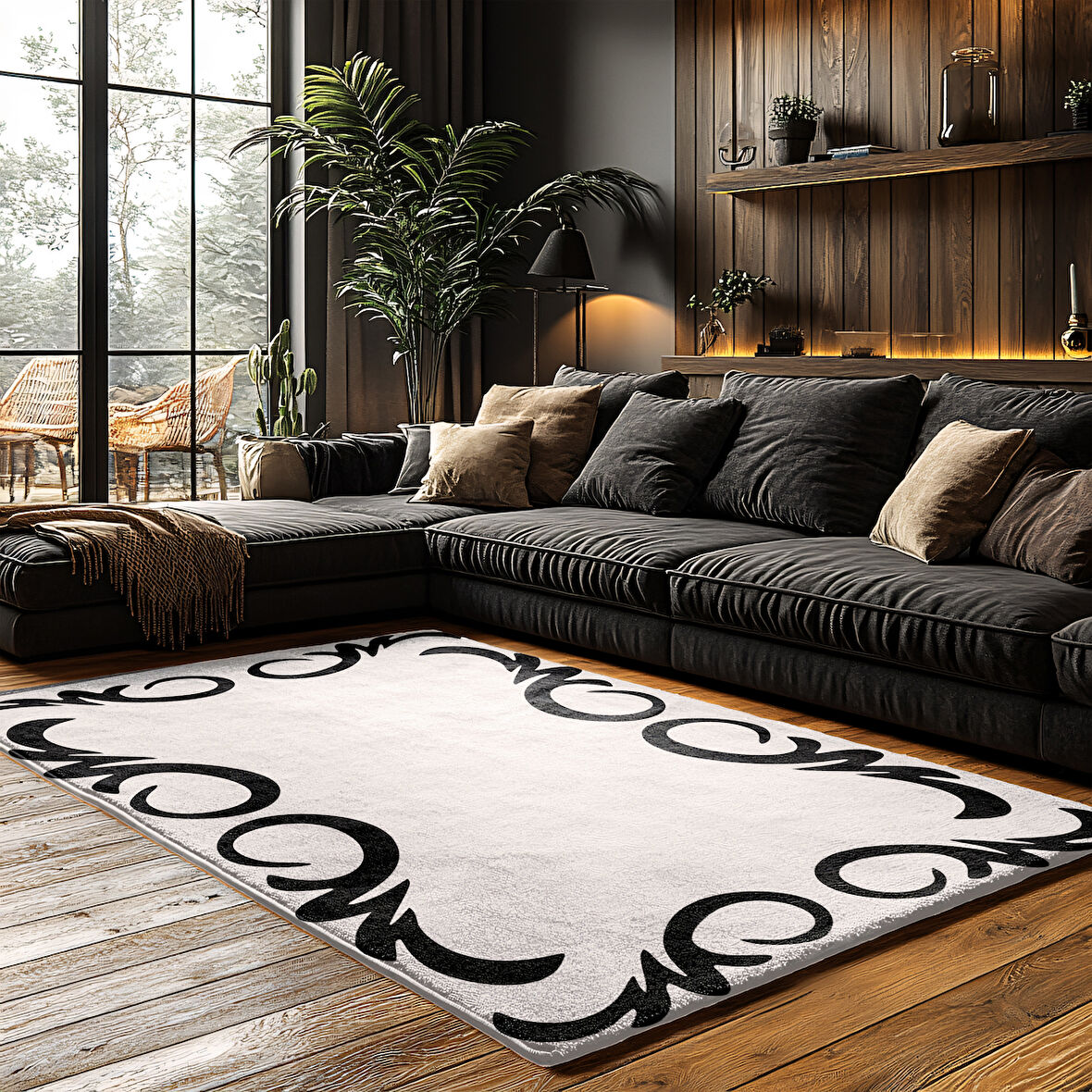 Kaymaz Taban Trend Vintage Yıkanabilir Dijital Baskı Halı