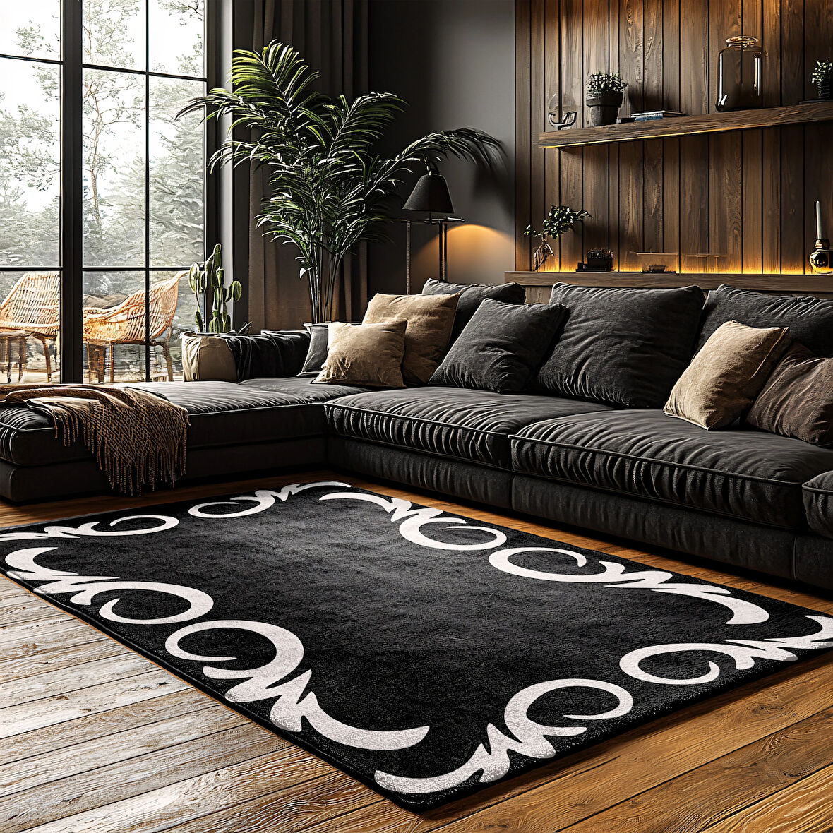Kaymaz Taban Trend Vintage Yıkanabilir Dijital Baskı Halı