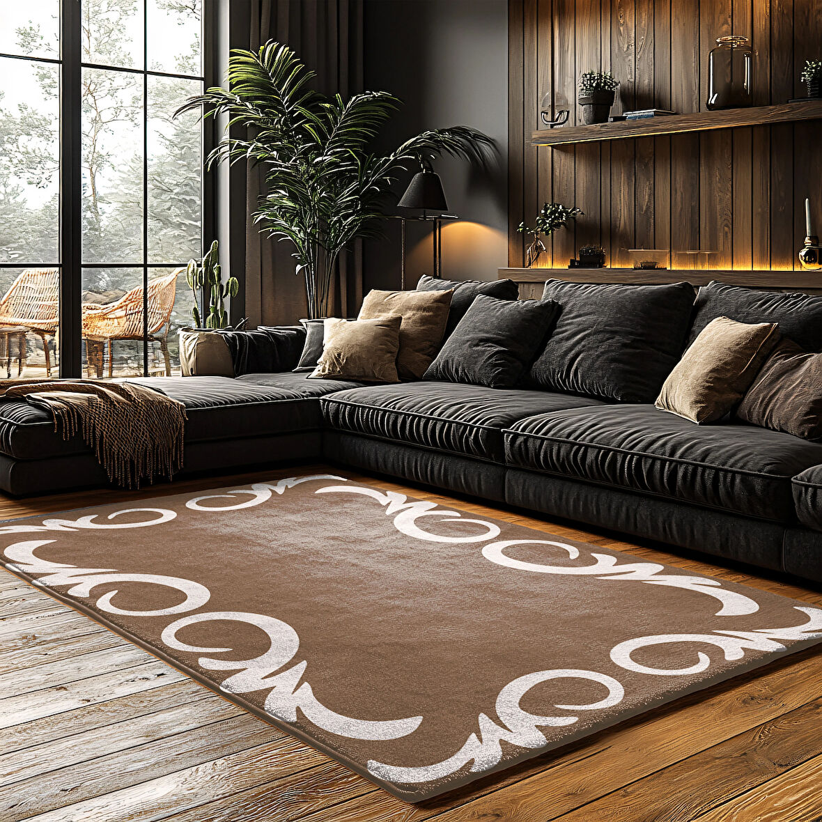 Kaymaz Taban Trend Vintage Yıkanabilir Dijital Baskı Halı