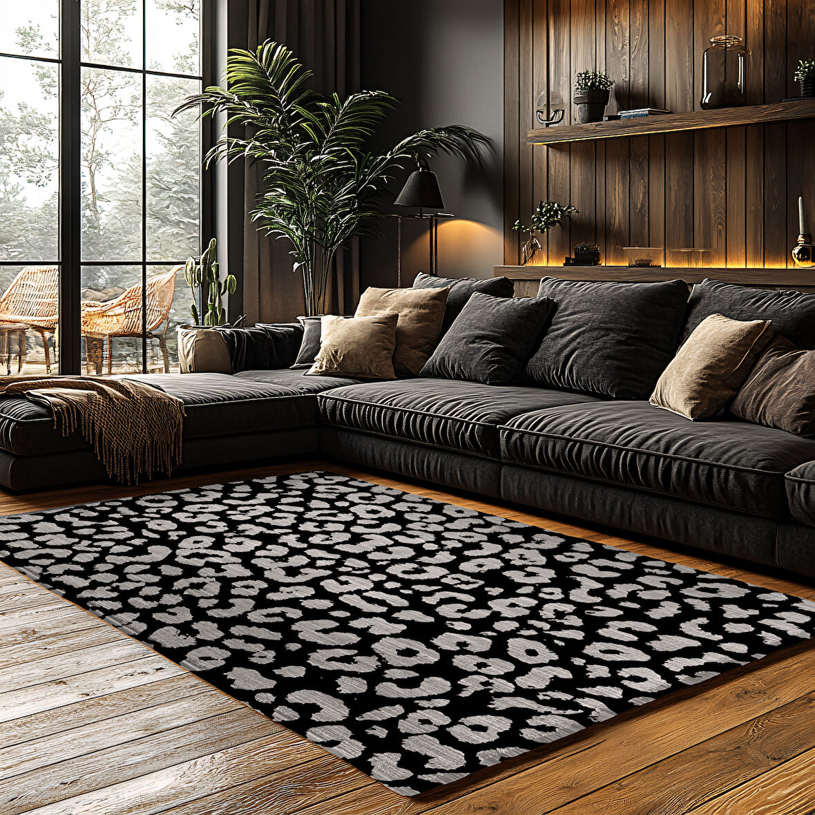 Kaymaz Taban Trend Vintage Yıkanabilir Dijital Baskı Halı