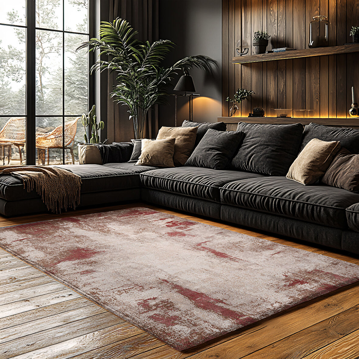 Kaymaz Taban Trend Vintage Yıkanabilir Dijital Baskı Halı