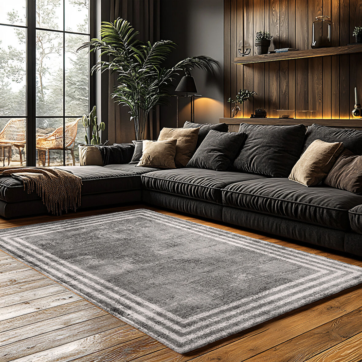 Kaymaz Taban Trend Vintage Yıkanabilir Dijital Baskı Halı