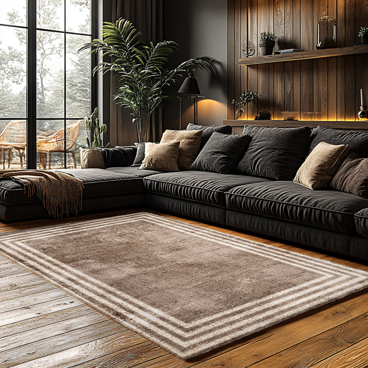 Kaymaz Taban Trend Vintage Yıkanabilir Dijital Baskı Halı