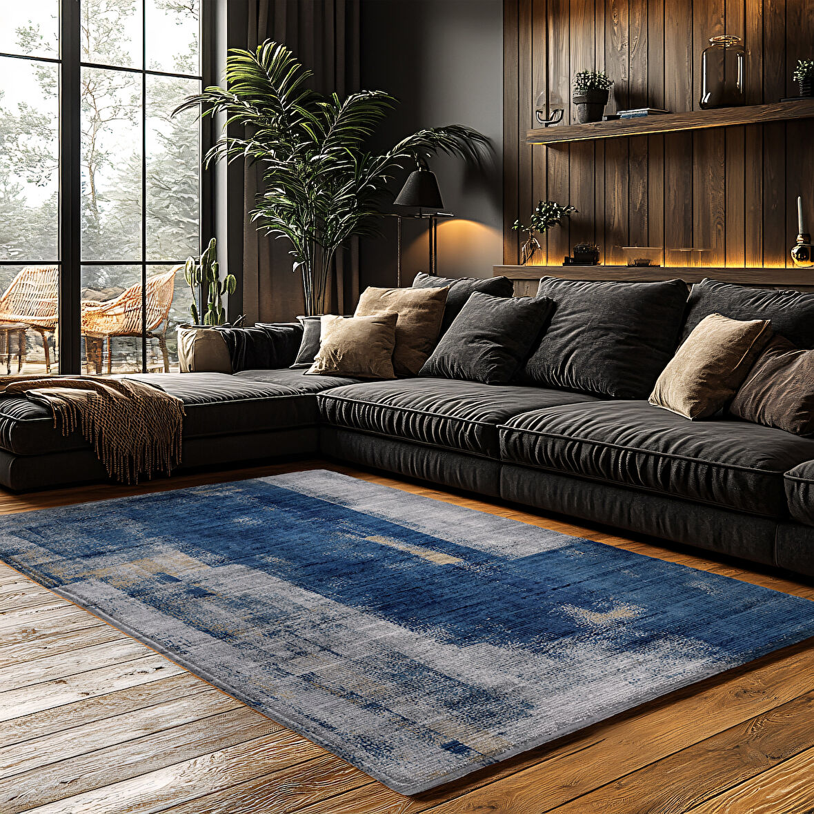 Kaymaz Taban Trend Vintage Yıkanabilir Dijital Baskı Halı
