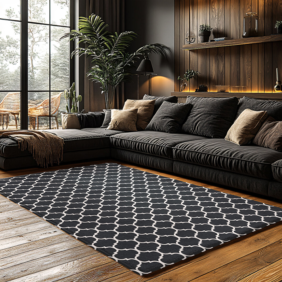 Kaymaz Taban Trend Vintage Yıkanabilir Dijital Baskı Halı