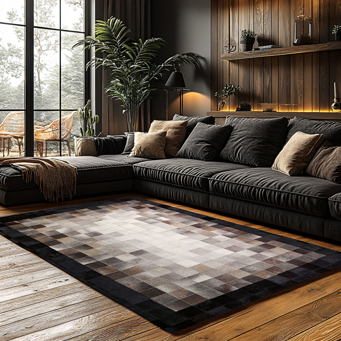 Kaymaz Taban Trend Vintage Yıkanabilir Dijital Baskı Halı